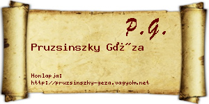 Pruzsinszky Géza névjegykártya