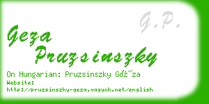 geza pruzsinszky business card